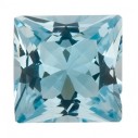Akvamarín štvorec 2 x 2 mm, A, Princess cut