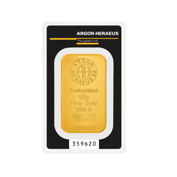 Investičná zlatá tehla 50 g razená Kinebar Argor Heraeus 70008KB (3)