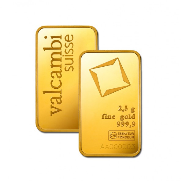 70023 Investičná zlatá tehla 2,5 g Valcambi  (1)