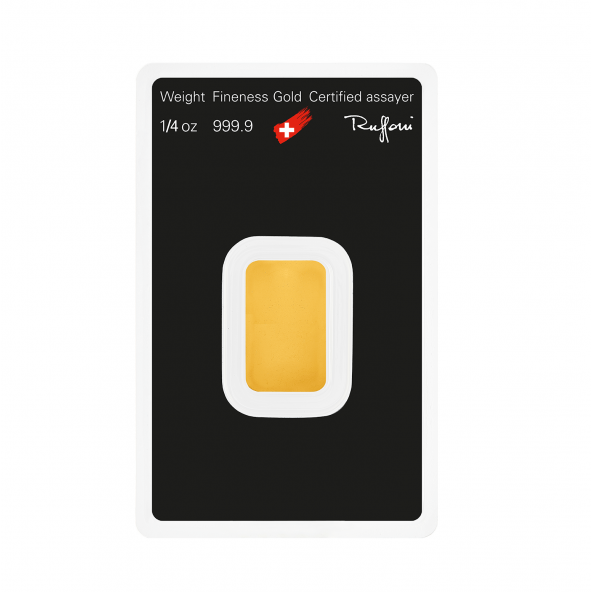 Investičná zlatá tehla 1-4 oz razená Argor Heraeus 70014 (3)
