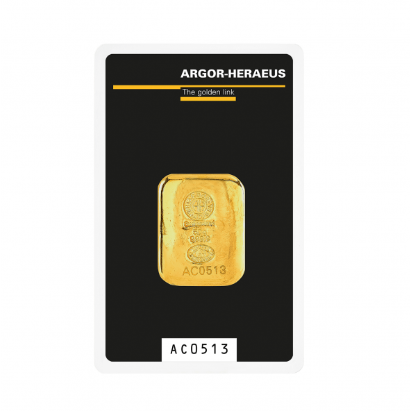 Investičná zlatá tehla 50 g liata Argor Heraeus 70016 (2)