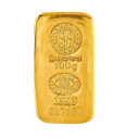 Investičná zlatá tehla 100 g liata Argor Heraeus