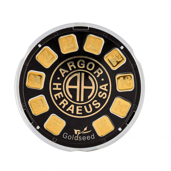 Investičná zlatá tehla 10x1 g Goldseed Argor Heraeus 70018