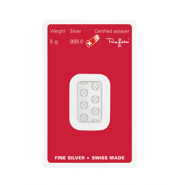 Investičná strieborná tehla 5 g razená Argor Heraeus 80013 (3)